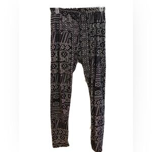 Patterned Black and White Kids Leggings